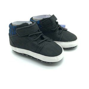 Valen Sina Baby Boys Sneakers Soft Sole Hook & Loop Faux Suede Black Size 1